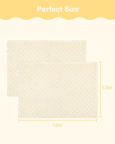 Image of ALVABABY Toddler Pillowcase Kids Pillow Cover Bean Velvet Soft Warm 2 Pack Fit 13 inchx 18 inch or 12 inchx16 inch Envelope for Girl Boy Travel