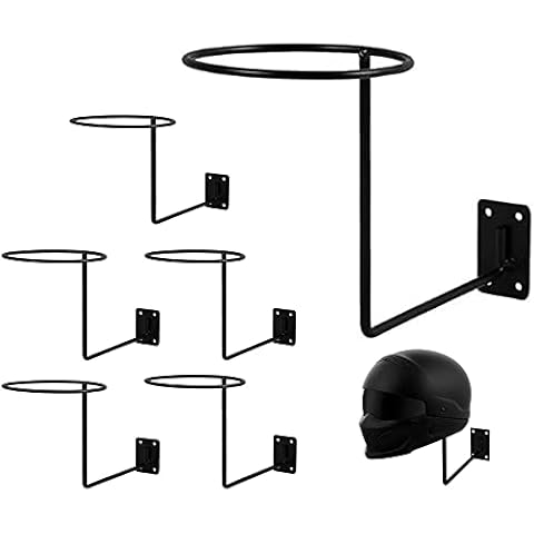 MANNIFEN PEI Motorcycle Accessories Helmet Holder Jacket Hanger Wall Mounted Multifunctional Rack (Black 6pc) Cover