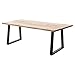 Produktbild Lomadox Esszimmer Tisch Esstisch Massivholztisch 200x100cm Eiche massiv geölt mit Baumkante, Trapez-Gestell schwarz Metall, Massivholz/Echtholz