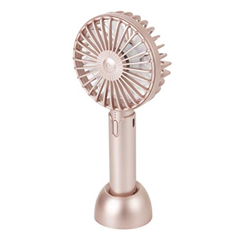 Pifco P55002BLG Mini Handheld Fan, USB Charger, 3 Speed Settings, 4-Hour Runtime, 4.5 W, Rose Gold