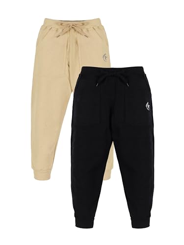 Image of KiddoPanti Boys Solid Fleece Track Pants | Cotton Poly Fleece Fabric | Ankle Length Bottom Rib | 2 Front Patch Pocket | Elastic Waist & Drawcord | Jogger Track Pants for Boys