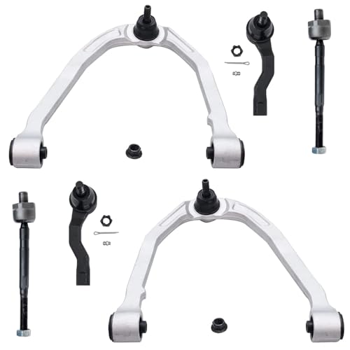Image of Detroit Axle - 6pc Front End Control Arms Kit for 03-07 Infiniti G35, 03-09 Nissan 350Z, 2 Upper Control Arms 4 Tie Rod Ends 2003 2004 2005 2006 2007 2008 2009 Replacement