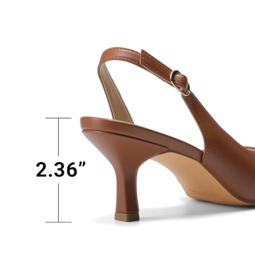 Image of DREAM PAIRS Women's Kitten Slingback Heels Pumps