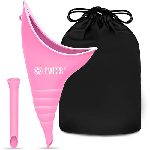 Yagaspantery Urinoir Femme, Pisse Debout pour Femme,Urinoir Portable pour Femme réutilisable,Urinoir en Entonnoir pour en Plein Air,Camping, randonnées, Festival, Voyage.(Rose)