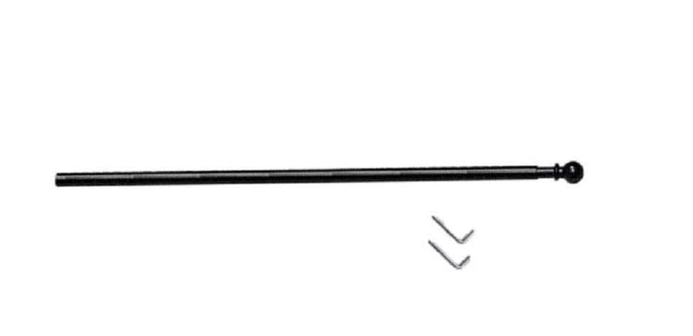 ATELIERS 28 2 x Extendible Window Rod with Ball End – Round Diameter 7 – Metal (Black), 30 x 50 cm
