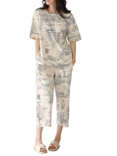 Image of Louis Luxe Womens Korean Night Dress || Full Pyjama Set || Korean Nightsuit || Women Nightwear ||Round Neck Full Sleeve Nightsuit || Loungewear || Everyday Nightdress (ND-17)