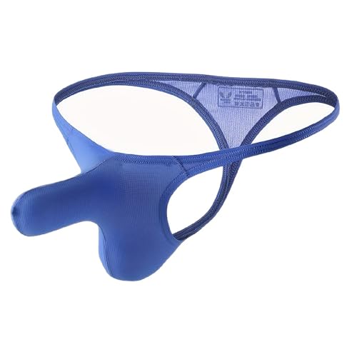 Men's Ice Silk thong Underwear U Drum Bag Sexy Pink green/Dark blue/Purple blue 3-piece Set3