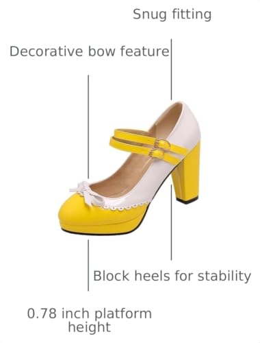 Image of MEOTINA Cute Bow Heels Mary Janes Shoes Women Dress Platform Strappy High Heels Kawaii Shoes