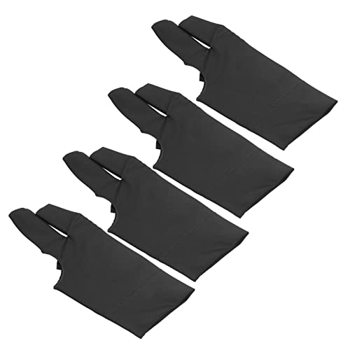Guantes de Billar, 4 Piezas Unisex Tres Dedos Abiertos Guantes para Snooker Mano Izquierda Derecha for Jugadores de Billar Americano y Piscina
