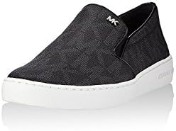 Michael Kors Keaton Slip-On Black Mini Mk Logo Coated Canvas/Suprema Nappa Sport 7.5 M