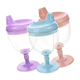 TINEASUR 3個幼児用ワイングラス型シッピーカップ 用ミルクカップ こぼれ防