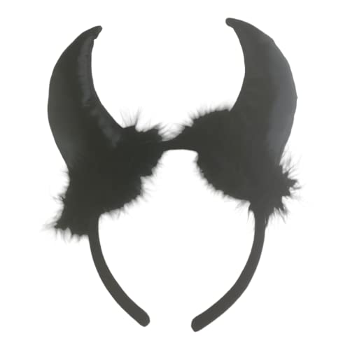 Serre-tête cornes de diable noir – Accessoire coiffure Halloween et Carnaval pour femmes & filles – KingofHalloween.de