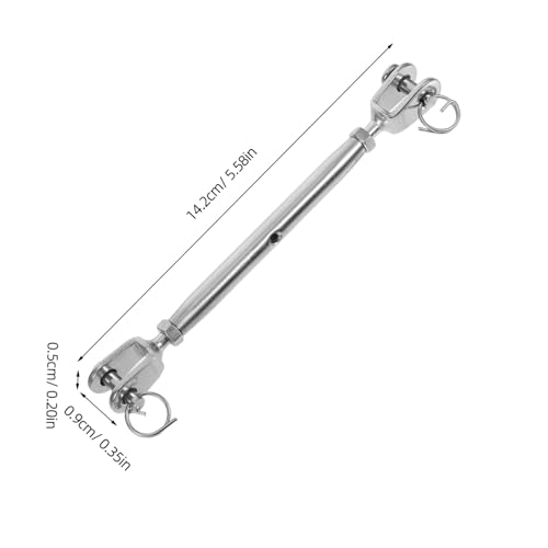 2pcs Turnbuckles de cuerpo cerrado con diseño Quijada y Quijada para tensión de cables de acero inoxidable resistentes a la corrosión para tensar cuerdas y cables miniatura 2
