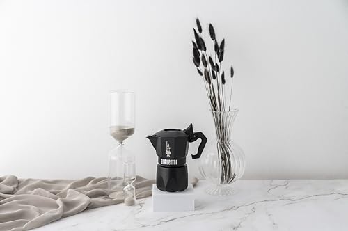 Image of Bialetti Moka Brikka Exclusive Stovetop Espresso Maker - Black 2-Cup Aluminum Coffee Pot, Italian Design, Durable Espresso Maker for Gas & Electric Stovetops, Compact Coffee Brewing for Home & Office
