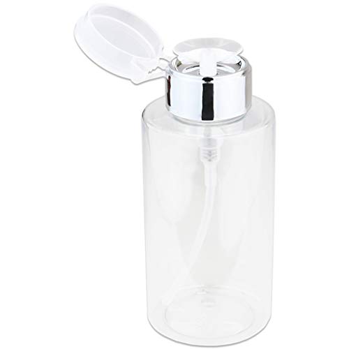10oz Push Down Pump Dispenser Flip Top Cap Refillable Empty Bottle - Color: Silver - Lockable Travel Cosmetic Packaging Empty Bottle for Nail Polish Manicure3
