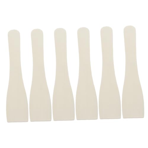 GRIRIW Long Wooden Spatula for Egg Flipper Bbq Grilling 6-piece Set for Outdoor Cooking Camping