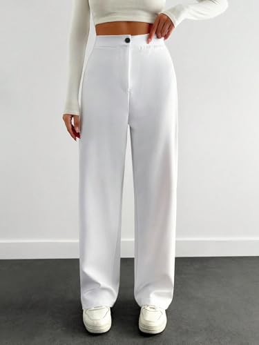 Image of Toochki Trousers for Woman Pants Women's Formal Office Korean | Beige Black Track Pant | Straight | Cotton Spandex Stretchable Trouser | High-Waisted Bottom Wear