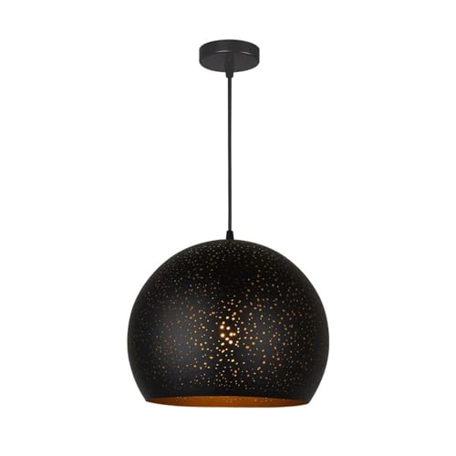 Lámpara de araña con personalidad creativa y pantalla de metal negro con tornillo para techo