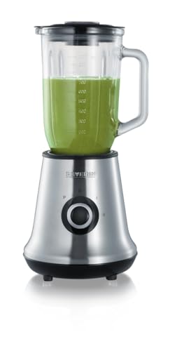 SEVERIN Multi-Mixeur avec Smoothie Mix & Go, Inclus : Récipient de Mixage 1L et Récipient à Boisson 600 ml avec Couvercle, env. 500 W, SM 3737, Inox/Noir