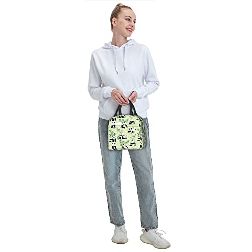 Majoug Pandas Portable Lunch Bag Woman Waterproof Tote Shoulder Bags Small Handbags Purses Lunch Box,Shopping Office/Picnic/Travel/Camping #TOP6