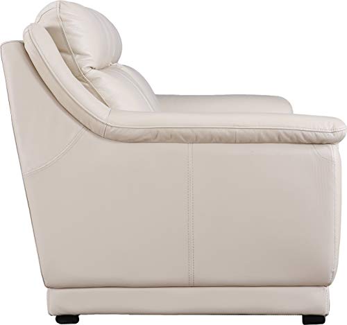 Image of Hometown Agata Half Leather Three Seater Sofa in Beige Color By Hometown