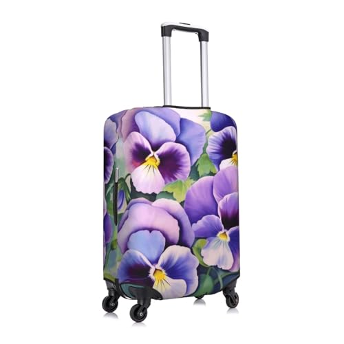 Pansy Perfection Print Luggage Suitcase Covers Elastic Washable Luggage Protector Luggage Covers For Suitcase3