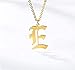 Produktbild CKAWM Halskette Schmuck Frau Anhänger Alphabet Anhänger Halskette Männer Retro Schrift Edelstahl Halskette