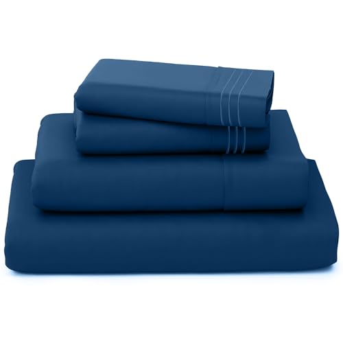 El Mejor Listado de Sabanas para Cama Matrimonial Top 10. 41 Juego de Sábanas de Microfibra 1800 Hilos, Sábanas de Hotel Lavado a Máquina, Suaves, Frescas, Hipoalergénicas (Matrimonial, Azul)