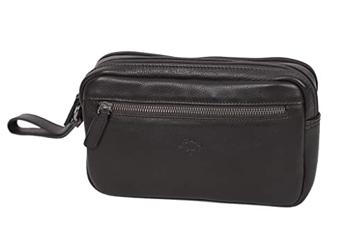 Pochette Katana cuir de vachette grainé sacoche double compartiment zippé