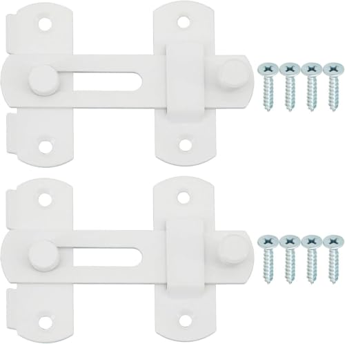 Image of Alise 2pcs 4 Inch White SUS304 Stainless Steel Gate Latches for Barn Door