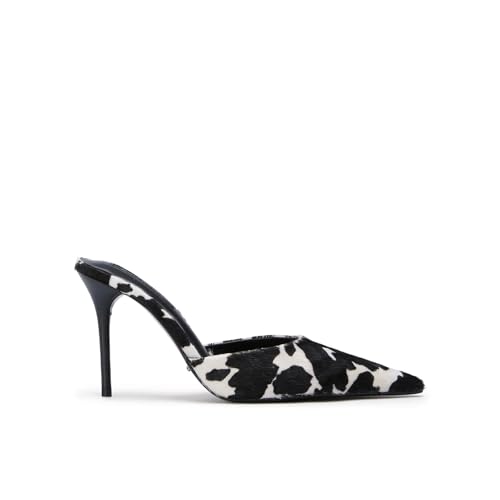 Stiletto Mule Heels for Women Pointed Closed Toe Heeled Mules Slip-On Kitten High Heels Dressy Pump Shoes Wedding Sexy Elegant Party Casual