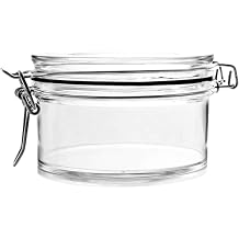 MiniWare Flat Mason Jar 4 x 2.5 - 1 Count - Clear Hard Plastic 10 oz., Container for Any Dessert