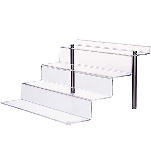 CECOLIC Acryl Display Ständer, 4-Stufen Transparente Riser Regal für Pop Figuren, Cupcakes, Desserts, Nagellack, Gewürze… – Bild 8