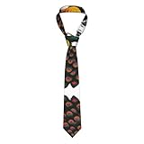 NALoRa Corbata casual para hombre con flores rojas de pavo real, *#corbata impresa, fácil de cuidar, adecuada para uso diario, fiesta, baile y celebración, etc., Negro, Taille unique