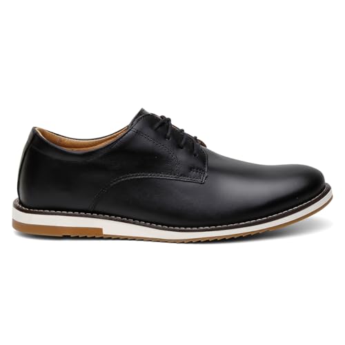 Sapato Social Masculino Em Couro Oxford Casual Confortável (PRETO, BR, Adulto, Numérico, 40)