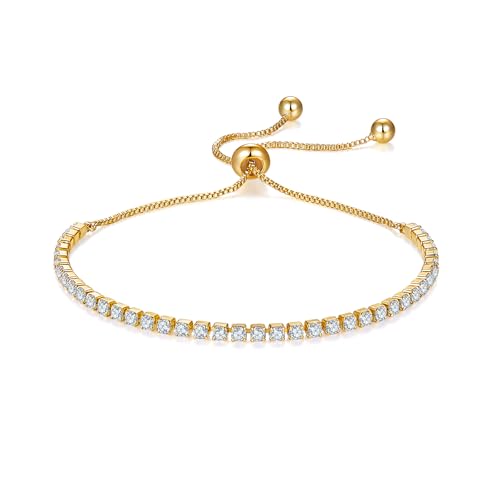 MINDDHA Cubic Zirconia Tennis Bracelet &ndash; Elegant Tennis Bracelet for Women, Thin, Dainty...