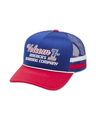 Image of Volcom Men's Snapback Hat - 6-Panel Twill Flat Brim Cap Adjustable Snap Closure
