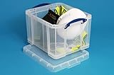 Really Useful Box Plastic Storage 35 Litre Clear with 10 x A4 Suspension Files - Image 5
