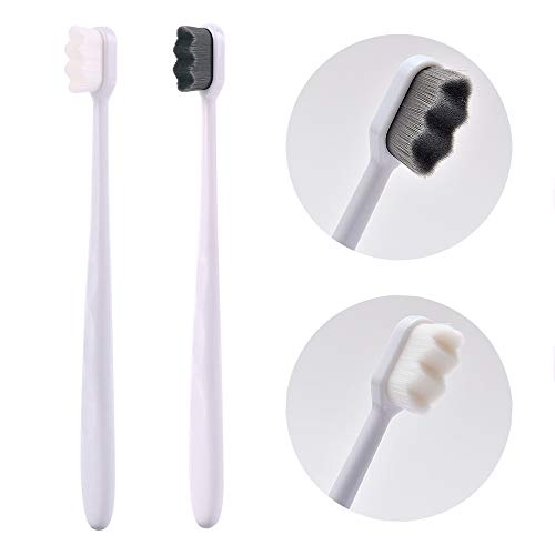 EasyHonor Extra Soft Toothbrush for Sensitive Gums, Micro fur Manual Toothbrush with 20000 Soft Floss Bristle for Pregnant Women, Elderly, Braces and Gum Recessions, Protect Fragile Gums (White)