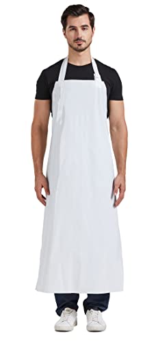 Nanxson Grembiule unisex TPU inodore ecologico Spalla collo regolabile impermeabile Grembiule da lavoro leggero CF3148 (bianco, Taglia unica)