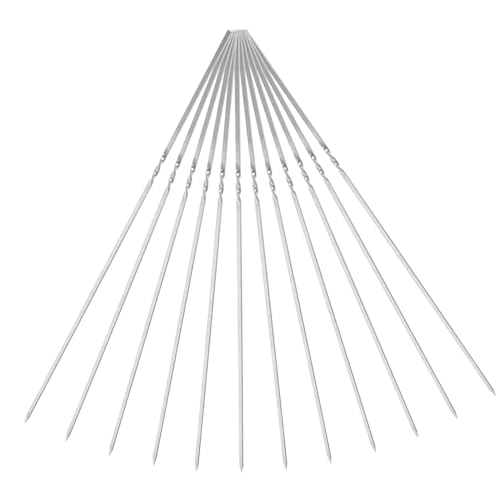 GALPADA 50pezzi Spiedini Per Barbecue in Acciaio Utensili Per Grigliare Carne e Verdure Spiedini Riutilizzabili Per Barbecue All Aperto e Picnic