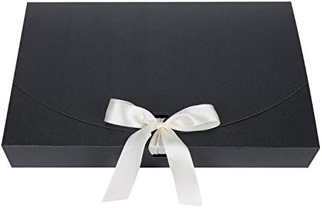 10pcs Cardboard Gift Boxes with Lids and Ribbon for Presents Rectangle Textured Treat Gift Box 26x17.5x3cmPresentation Gift Box Strong Display Storage Box for Birthday Celebration Dress Shirt Scarf