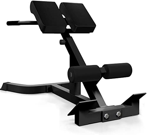 Vidar Roman Chair Back Extension Bench Adjustable Hyperextension Bench - Hamstring Back Exercise Equipment, Back Workout Machine for Home (Black)