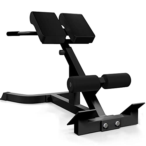 Vidar Roman Chair Back Extension Bench Adjustable Hyperextension Bench - Hamstring Back Exercise Equipment, Back Workout Machine For Home (Black) #TOP3