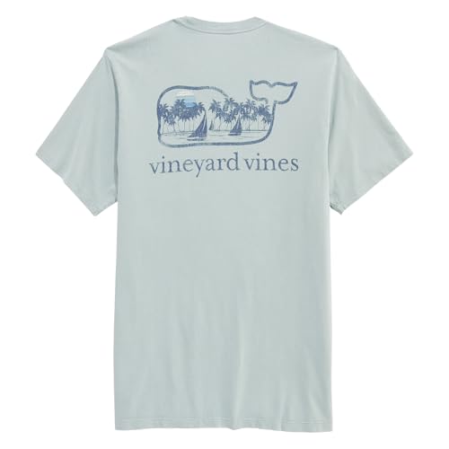 vineyard vines Men's Drift Dye Surf Palm Sail Whale Fill Short-Sleeve Pocket Tee