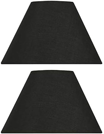 2 Pack - Beige 12" Cotton Coolie Fabric Vintage Lampshade with Reversible Gimble & Shade Reducing Ring to Fit All Types of Lampholders - Sold in Pairs
