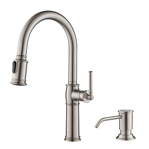 Kraus Sellette Traditional Spot Free Stainless Steel Single Handle Pull-Down Kitchen Faucet With Deck Plate, Kpf-1682Sfs #TOP12