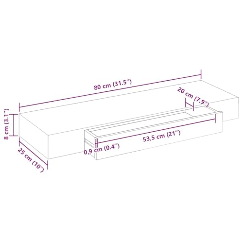 Étagères murales avec tiroirs 80 cm blanc mat lot de 2 - 3