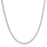 KRKC&CO ネックレス メンズ 喜平チェーン 5mm 4面カット k14金メッキ ステンレススチール シンプル ペアアクセサリー アレルギーフリー ストリートファッション HIPHOP ラッパー B系 アクセサリー(シルバー,56cm)