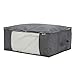Sami Time Clothes Blanket Storage Bags Organizer with Reinforced Handle-Set of 3,Foldable with Sturdy Zipper, Clear Window (Large Gray(19.68in*14.17in*8.26in))